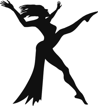 Dancing lady with raised leg