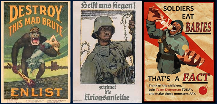 soldiers eat babies WW1 posters