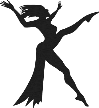 Dancing lady with raised leg